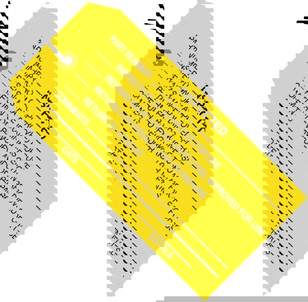 Blank Tag: 4-3/4'' High, Yellow, Synthetic Paper